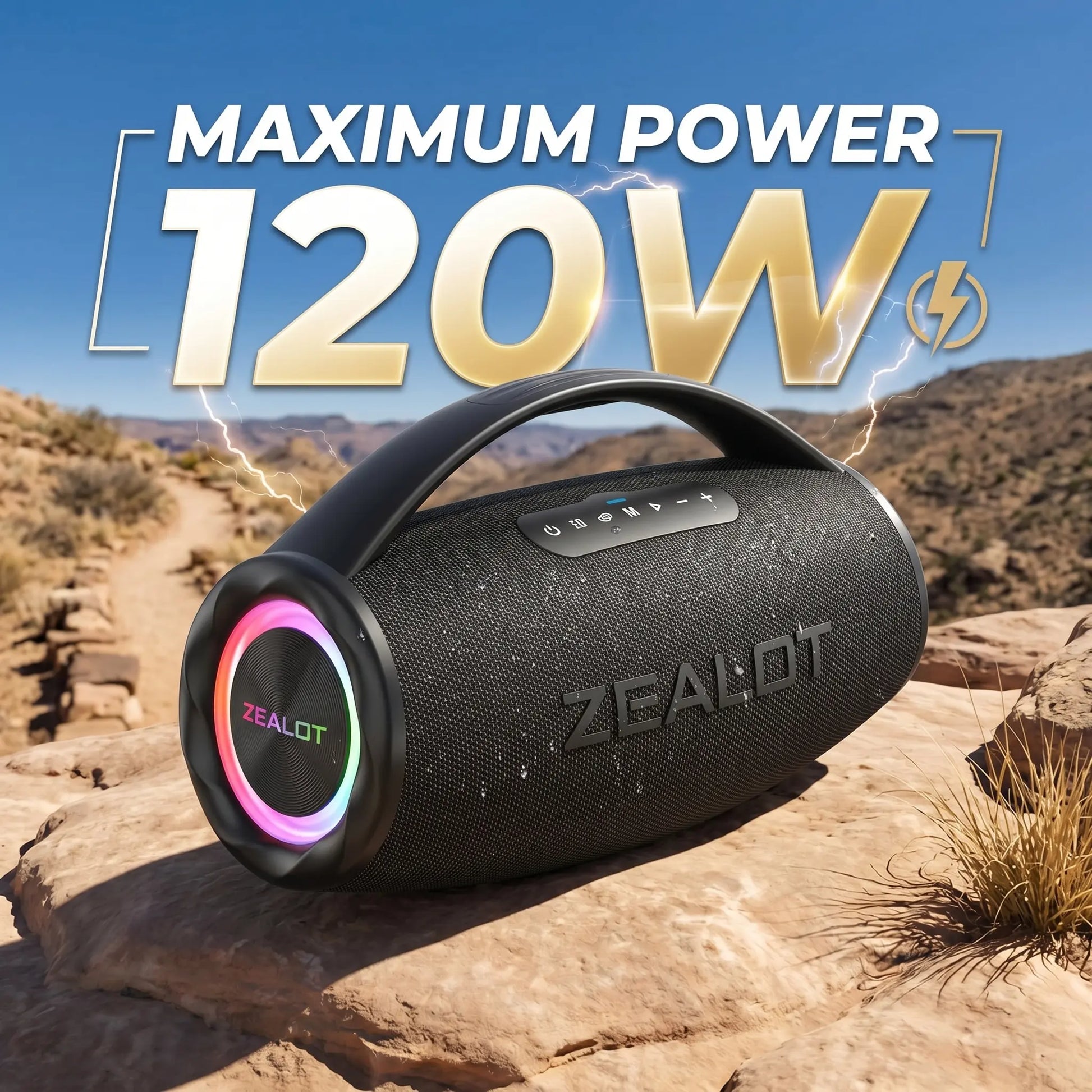 ZEALOT S97 Maximum Power 120W Outdoor Speaker, IPX6 Waterproof.