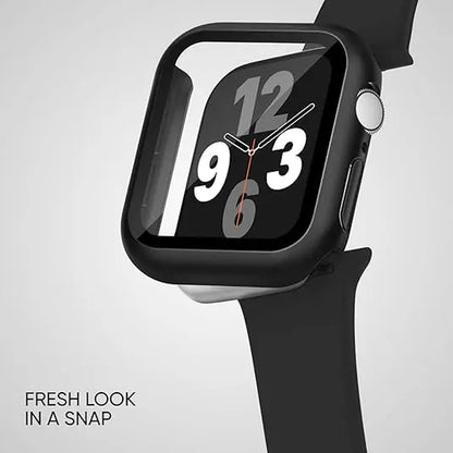 3-In-1 for Apple Watch Band 40Mm 41Mm 44Mm 45Mm with Case & Screen Protector, Silicone Sport Band and Protective Cover with 9H Tempered Glass for Iwatch Series SE 9 8 7 6 5 4 3