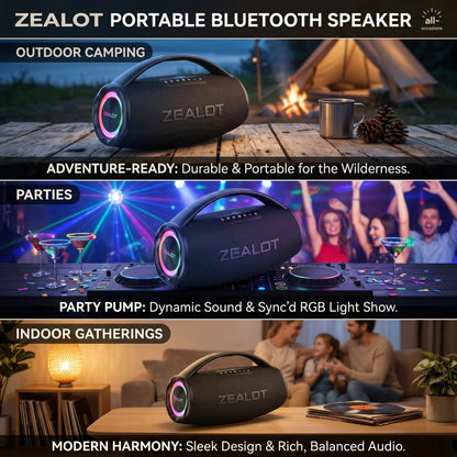 ZEALOT S97 Maximum Power 120W Outdoor Speaker, IPX6 Waterproof.