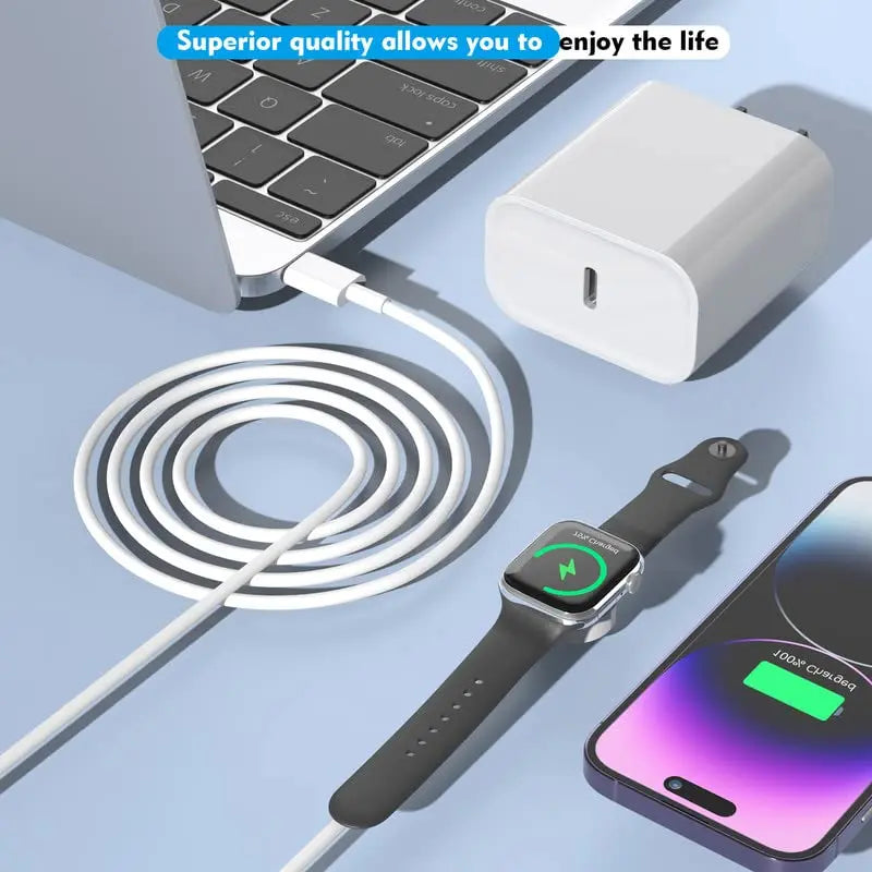 Fast Charger for I Watch Charger, USB C 20W Iphone Watch Charger Plug Adapter & Long 6.6FT Iwatch Portable Wireless Fast Charging Cable Cord Compatible with Watch Series 9/8/7/SE/6/5/4/3/2/1