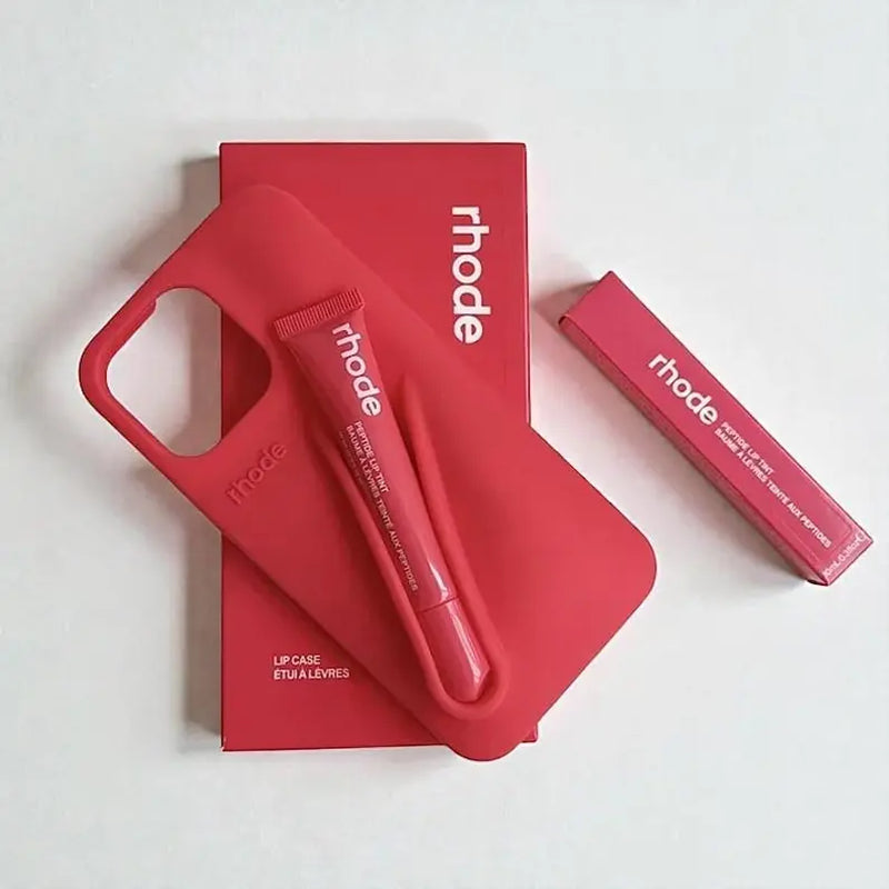 Trendy Phone Case with Lip Care Holder, Soft Touch Silicone Cover for Iphone 11–17 Series.