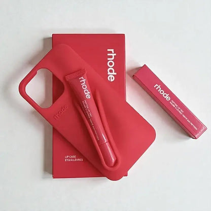 Trendy Phone Case with Lip Care Holder, Soft Touch Silicone Cover for Iphone 11–17 Series.