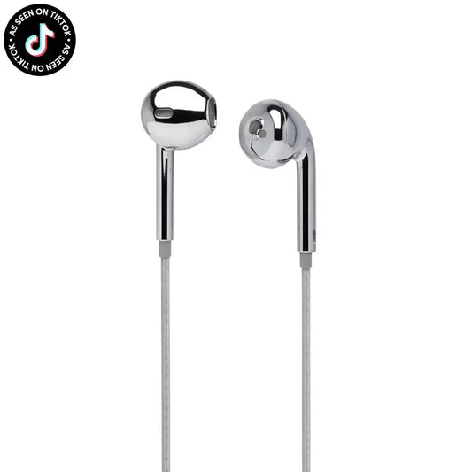 Chrome Mirror Wired Earbuds 