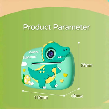 Kids' Rubber Digital Instant Camera for Ages 3-12, 1080P HD 24MP, 2.4-In Screen, TF Memory Card Expansion Support, Fun Sticker Printing with Print Paper, Mobile Recording Compatibility, USB Cable Included, Ideal Birthday/Christmas Gift