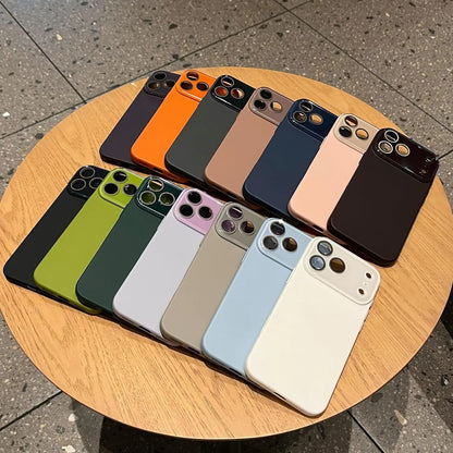 Phone Case for Iphone 17 16 15 14 13 12 11 Pro Max Solid Color Full Camera Lens Protection Compatible with Iphone Case (,Iphone 17 Pro Max)