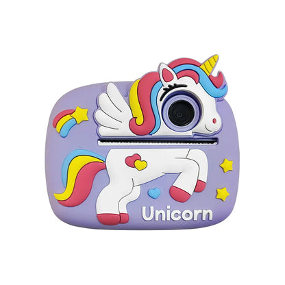 Kids' Rubber Digital Instant Camera for Ages 3-12, 1080P HD 24MP, 2.4-In Screen, TF Memory Card Expansion Support, Fun Sticker Printing with Print Paper, Mobile Recording Compatibility, USB Cable Included, Ideal Birthday/Christmas Gift