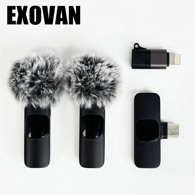 2 Pcs Wireless Mini Microphones for Iphone, Android, Ipad - Mini Wireless Clip-On Microphones Crystal Clear Sound Quality for Recording, Live Streaming,Vlog Microfono Minimic Usb C Interface Smartphone