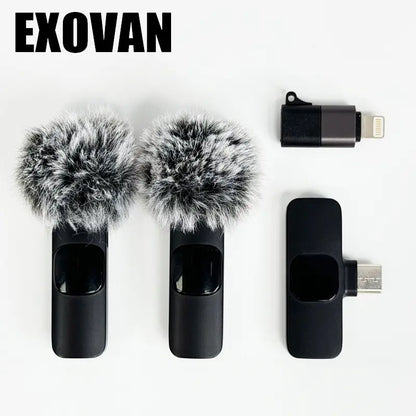 2 Pcs Wireless Mini Microphones for Iphone, Android, Ipad - Mini Wireless Clip-On Microphones Crystal Clear Sound Quality for Recording, Live Streaming,Vlog Microfono Minimic Usb C Interface Smartphone